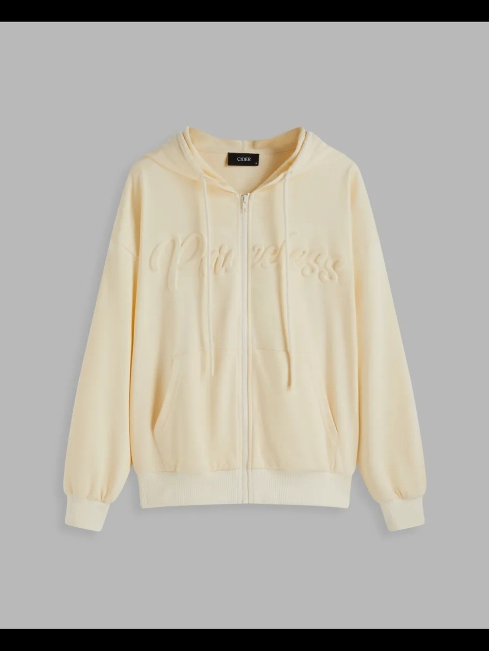 Oyser Cream Zip-Up Hoodie Cardigan